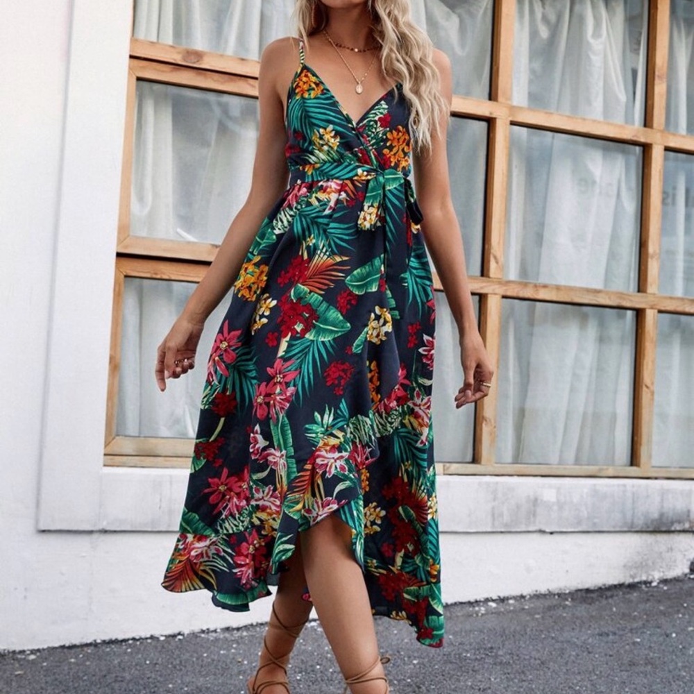Floral Tropical Midi Dress